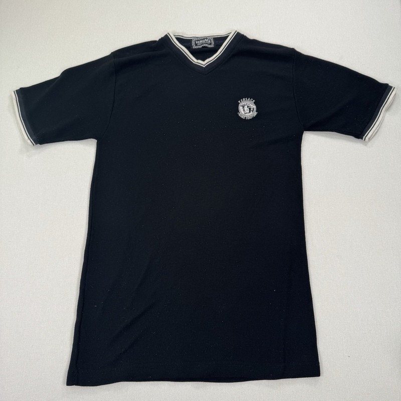 Versace Jeans Couture Men’s Fitted V-Neck Knit Shirt Size Small?