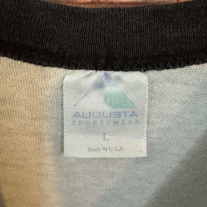 Augusta Sportswear Men's L White Black Chuy's San Antonio Raglan T-Shirt Vtg 90s gallery