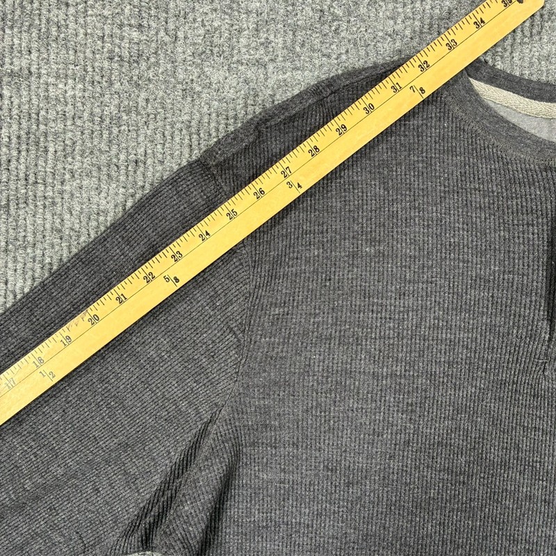 Stanley Mens Size XL Gray Waffle Knit Thermal Henley Long Sleeve Casual Shirt gallery