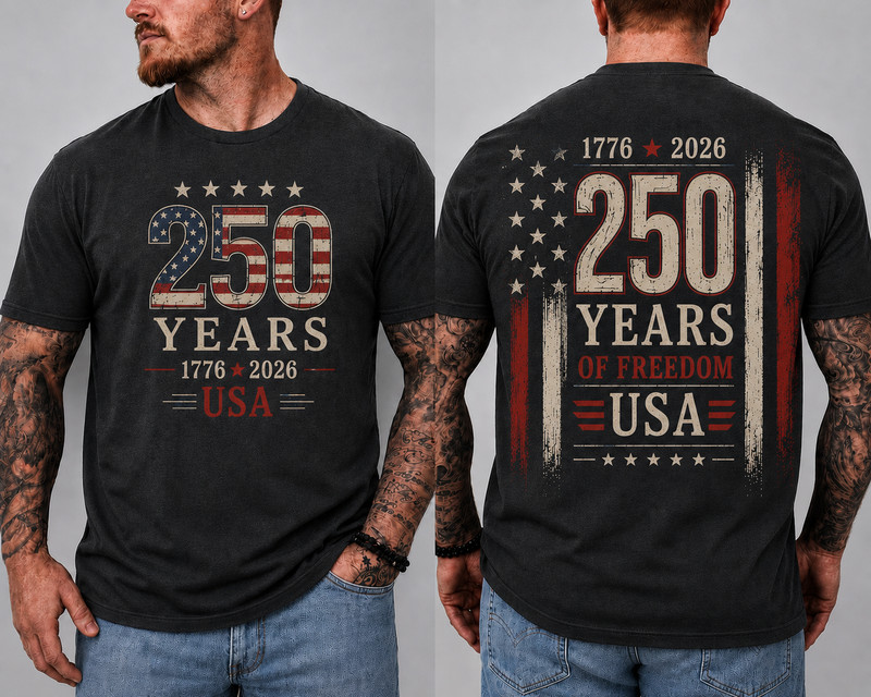 250 Years of Freedom USA Patriotic T-Shirt 1776 2026 American Heritage Tee S-5XL gallery