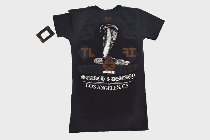 True Love False Idols Mens TLFI Charmer Snake Cobra Black Wash Shirt NWT Small gallery