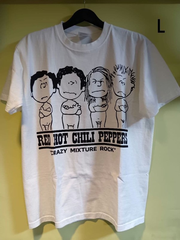 Red Hot Chili Peppers T-Shirt L White Hanes Heavyweight Vintage Wash Distressed
