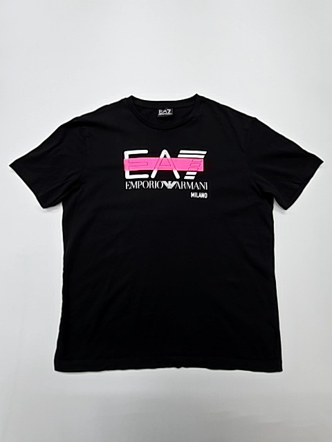 EA7 Emporio Armani Men's T-Shirt Black Logo Size XL Condition New
