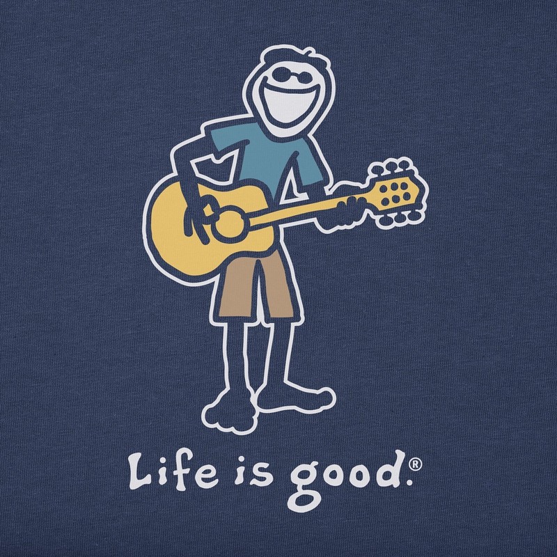 Life is Good. Men's Guitar Jake Short Sleeve Crusher Tee, Darkest Blue gallery
