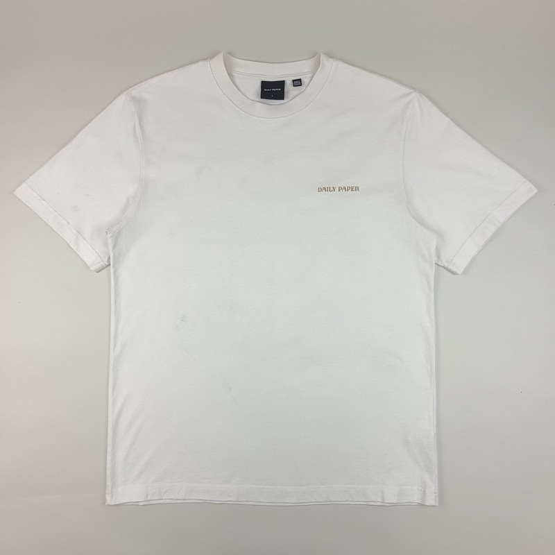 Daily Paper Shirt Mens Large White Cut And Sew Pattern Graphic Tee