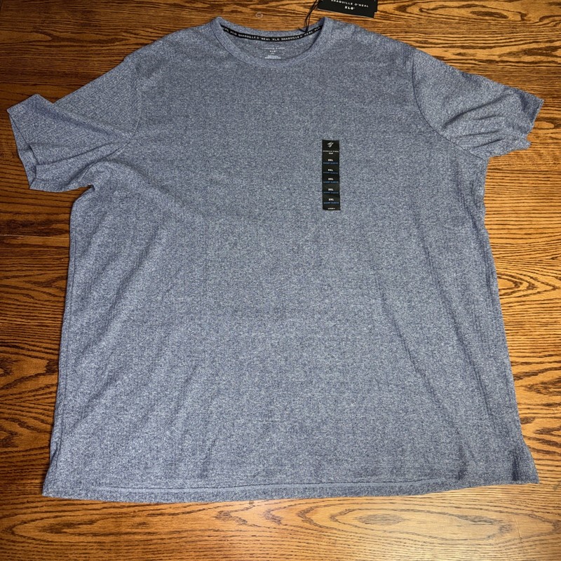 Shaquille O’Neal XLG Ribbed Blue/Gray Smoke Crew Neck T-Shirt Men’s Size 3XL NWT