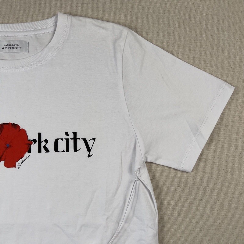 Saturdays NYC Moonflower Short Sleeve Tee Shirt Men’s Extra Small White gallery