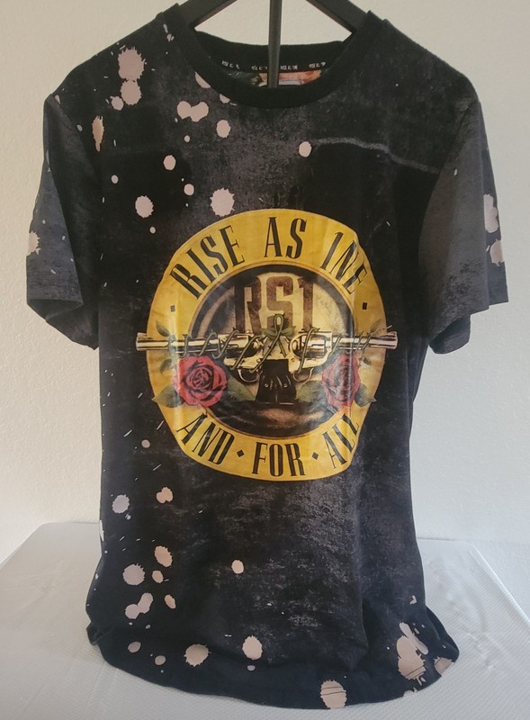 Guns N’ Roses “Rise As 1ne and For All” Tour T Black Bleach Wash Unisex Size XL