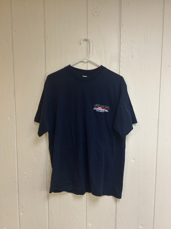 VINTAGE US Air Force Shirt Adult Extra Large Blue Single Stitch Military Mens L