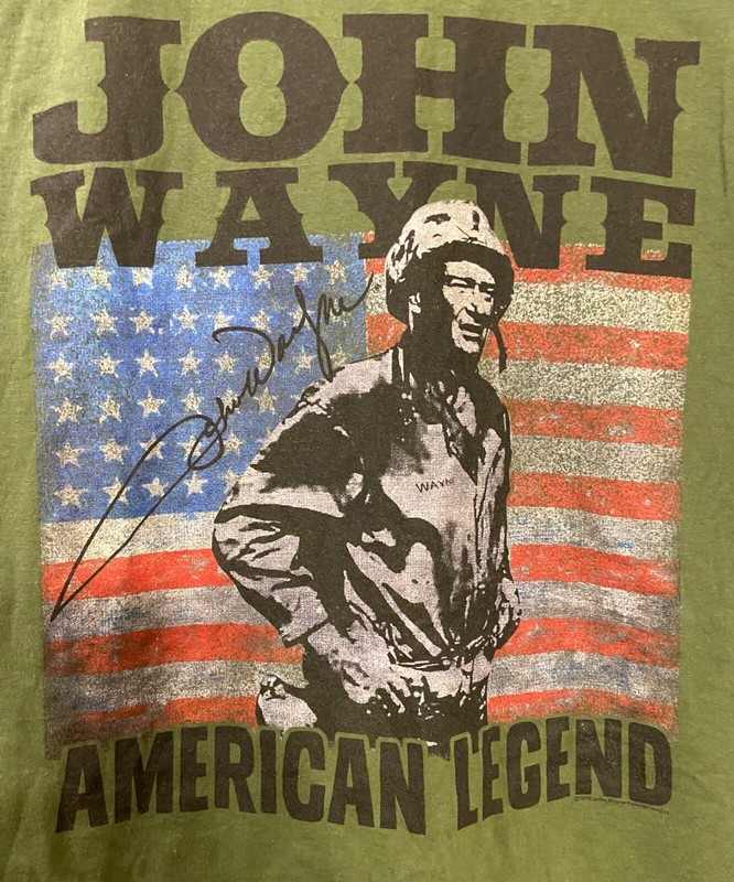 John Wayne American Legend Soldier Men's T Shirt USA Flag Military Army Hero Top gallery