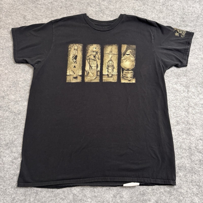 Disney Nightmare Before Christmas Shirt Mens XL Black Jack Skellington Graphic