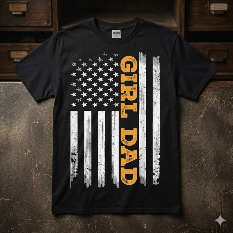 NEW !! Girl Dad Father’s Day Dad Daughter, Dad of Girls Outnumbered T-Shirt