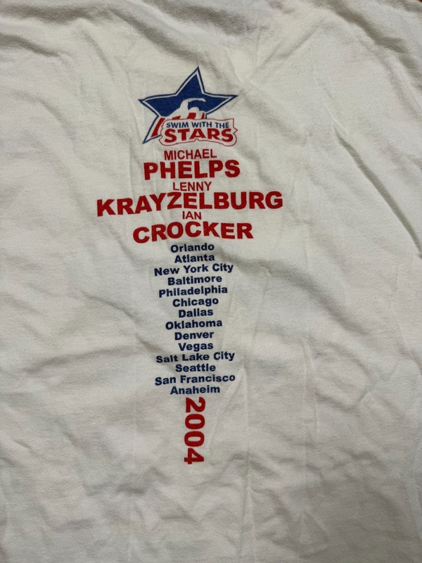 Vintage Y2K Swim W/ The Stars Speedo Camp Michal Phelps Hanes Beefy Mens Large