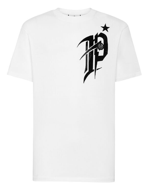 Philipp plein Gothic Crystal Embellished T-shirt White L NWT