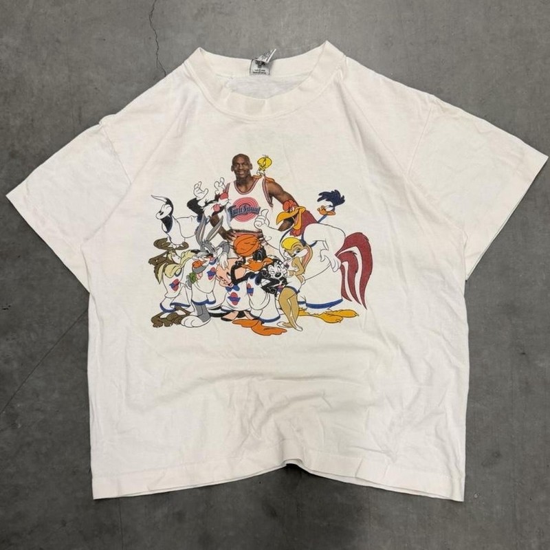 Vintage 1996 Space Jam Michael Jordan Looney Tunes WB Studio Store Kids L Tee