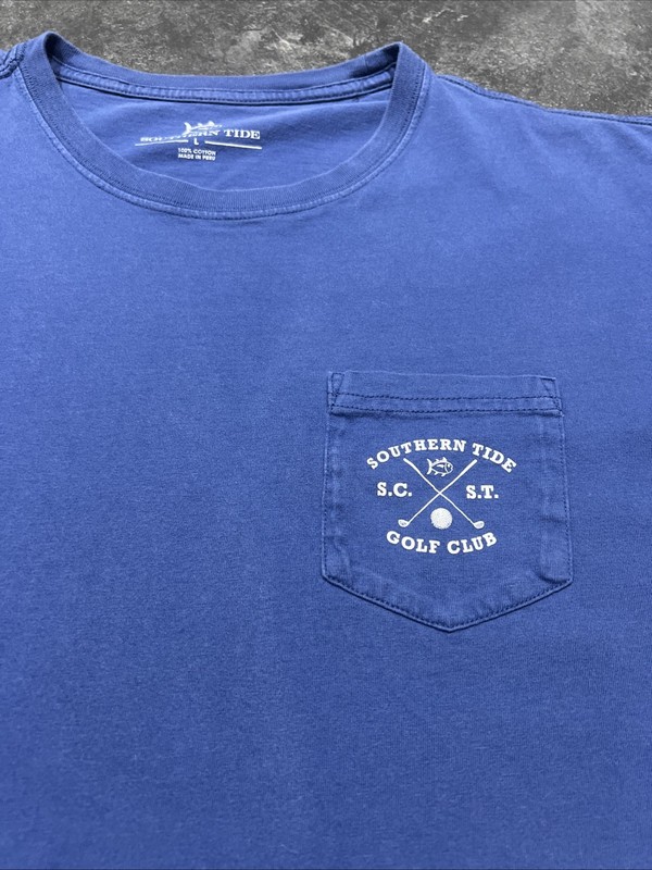 Southern Tide Men's Navy Logo Graphic Crew-Neck S/S Pocketed T-Shirt gallery
