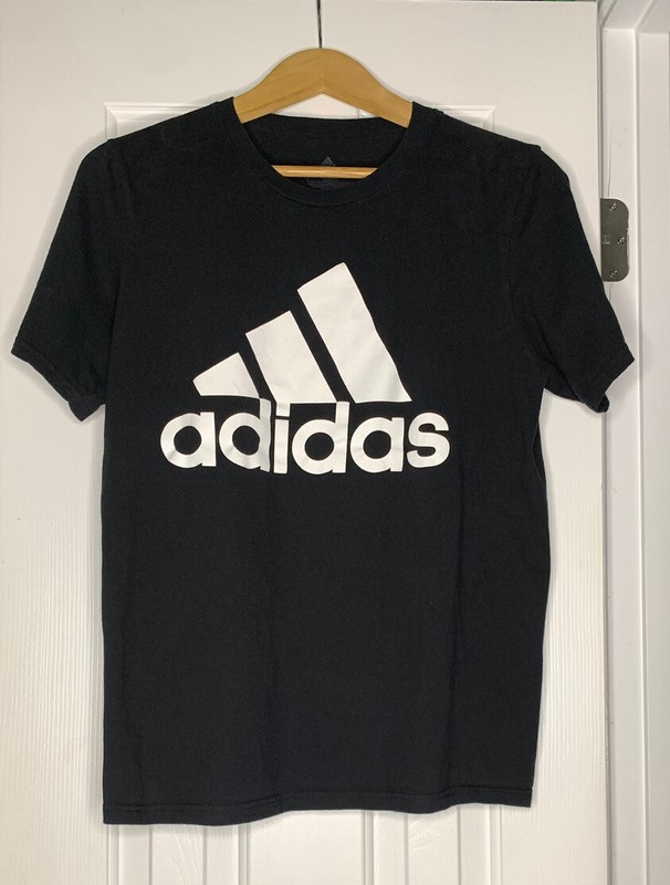 Adidas Amplifier Tee Mens Size Medium Black Logo Trefoil Short Sleeve Casual
