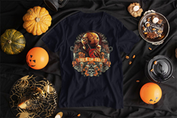 Scarecrow Pumpkin Graphic Sneaker Tee Halloween T-Shirt Big & Tall Street Wear
