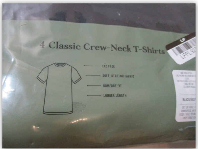 Classic T-shirts 100% Cotton Goodfellow BLACK CREW-NECK 4 ct MEDIUM Soft Stretch gallery