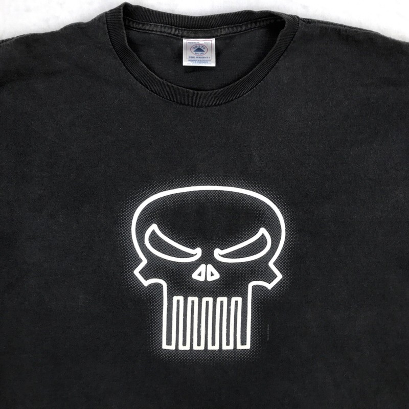 FADED vintage 2001 THE PUNISHER MARVEL COMICS T-Shirt LARGE super soft hero