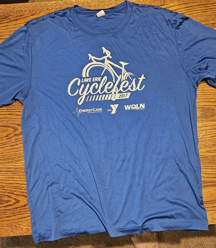 Lake Erie Cyclefest Event T-shirt 2017 – Sz L – Erie, PA