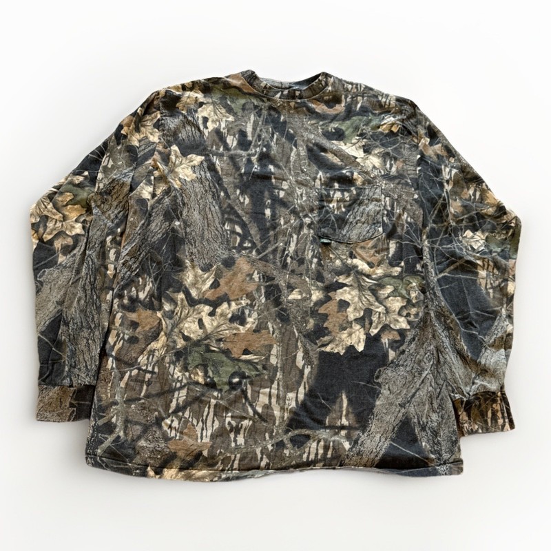 Vintage Mossy Oak Shirt Mens L Break Up Camo Bottomland Hunting Outdoors L/S 90s