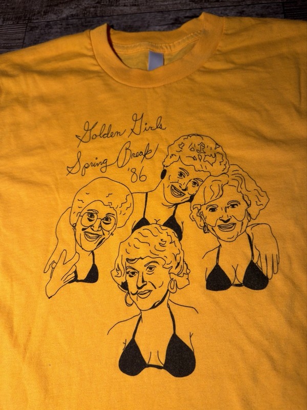 Retro 1986 Golden Girls Spring Break Drawing 86 Tee Shirt Size SMALL