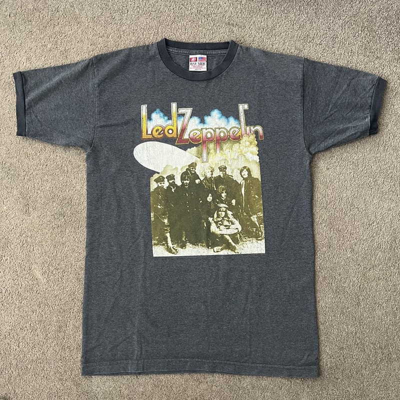 Vintage 90s Led Zeppelin II Ringer T-Shirt Bay Side Tag