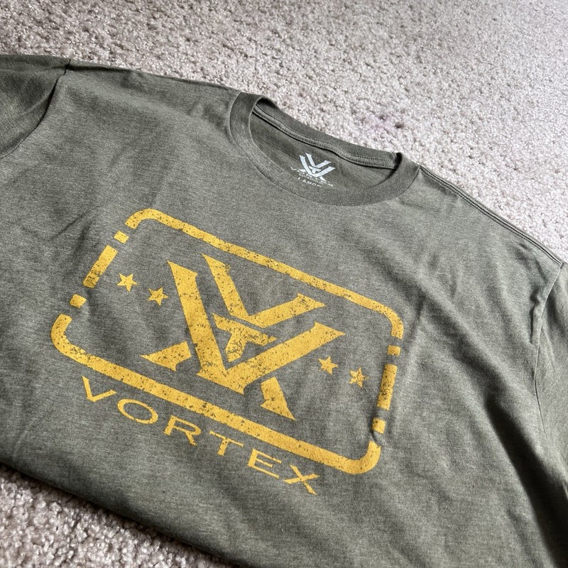 Vortex Optics Trigger Press Short Sleeve T-Shirt Men's Large Military Heather gallery