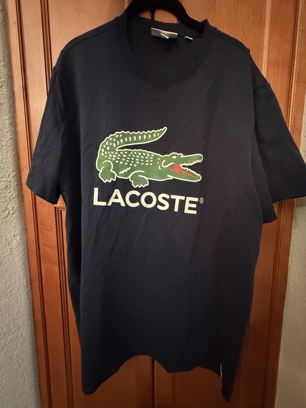 Lacoste Men’s Signature Print Regular Fit Cotton Jersey T-Shirt Black L/XL