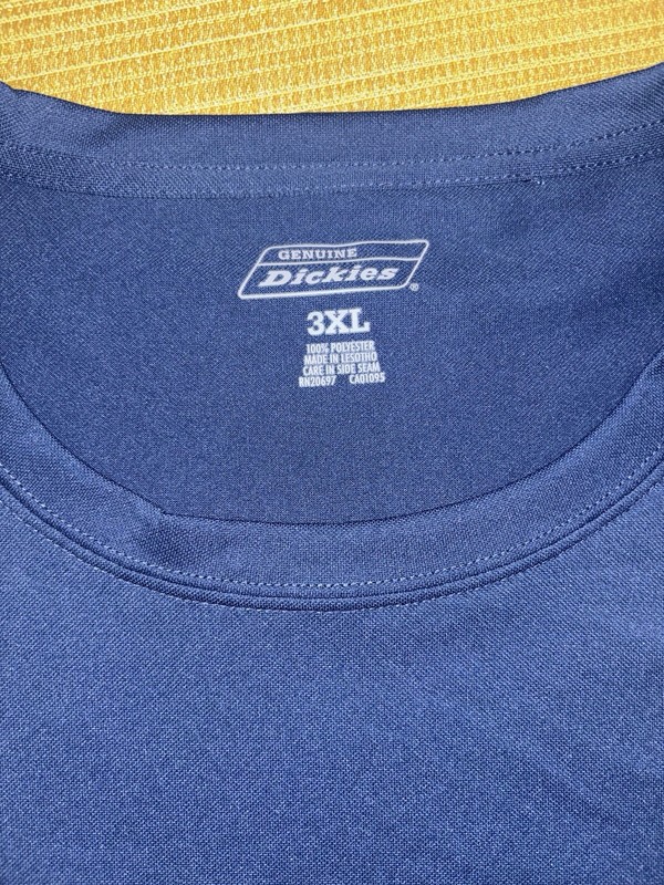 Genuine Dickies Men’s Cool & Dry UPF20 Pocket Tee Long Sleeve Blue Shirt Sz 3XL gallery