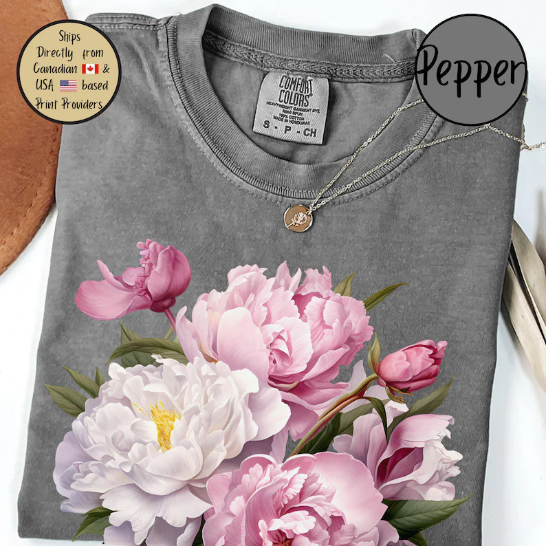 Pink Peony Lover Comfort Tee Floral Flower Gift Shirt Soft gallery