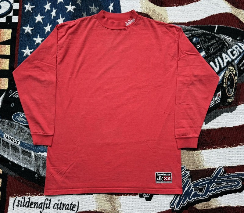 Vintage Logo Athletic Detroit Red Wings Mock Neck Tshirt Mens 2xl Turtle Neck