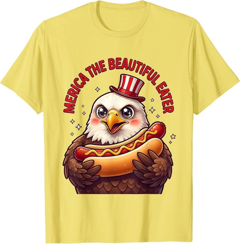 Merica The Beautiful Eater Funny Fourth of July Unisex T-Shirt gallery