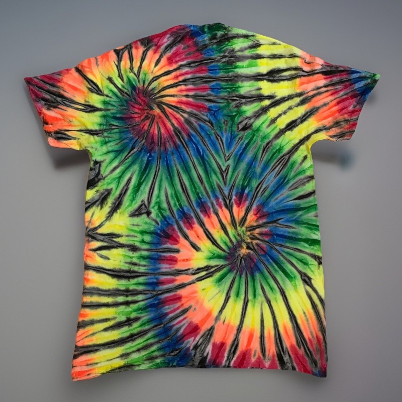 *New* 2XL - Sm Handmade Tie Dye, Rainbow Black Twin Spiral, Crew or V-Neck gallery
