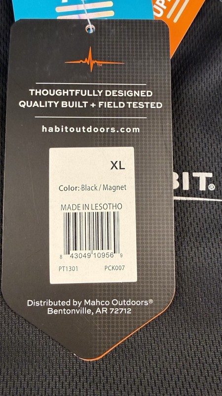 Habit Men's Black/Gray Performance Long Sleeve Shirt Size XL gallery
