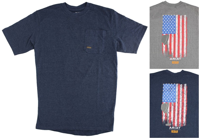 Ariat Men's Graphic T-Shirt Rebar Cotton Strong Blended, Short Sleeve Pre-Wash gallery