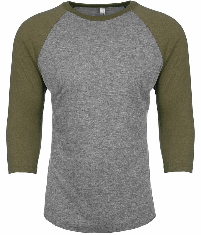 Next Level - UNISEX 3/4 Sleeve Raglan Baseball T-Shirt Tri Blend Plain Tee 6051 gallery