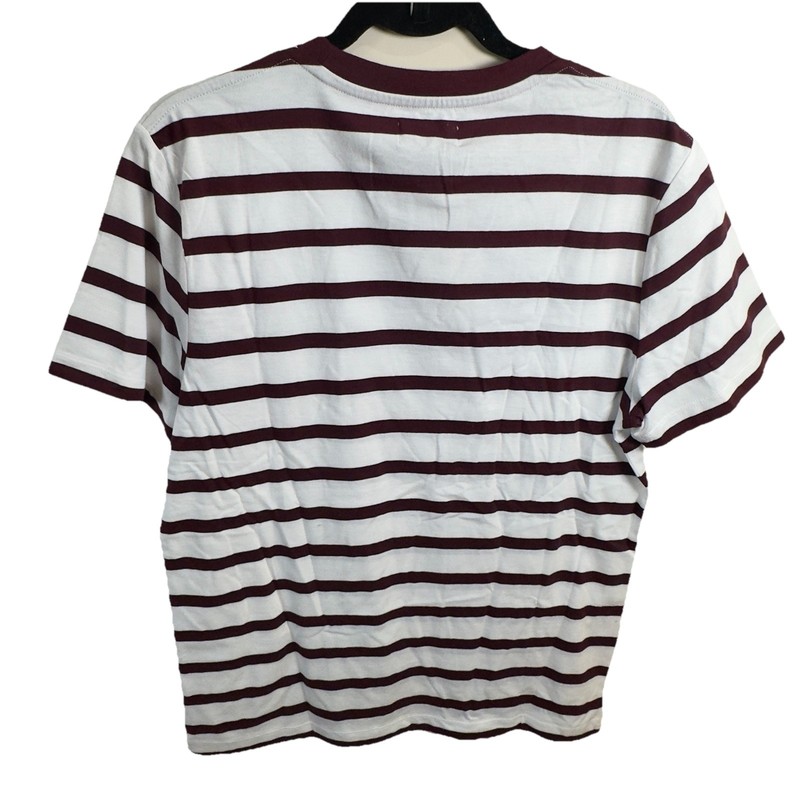 These Glory Days Scandinavia Striped T Shirt | Modern Classic | Burgundy White | gallery