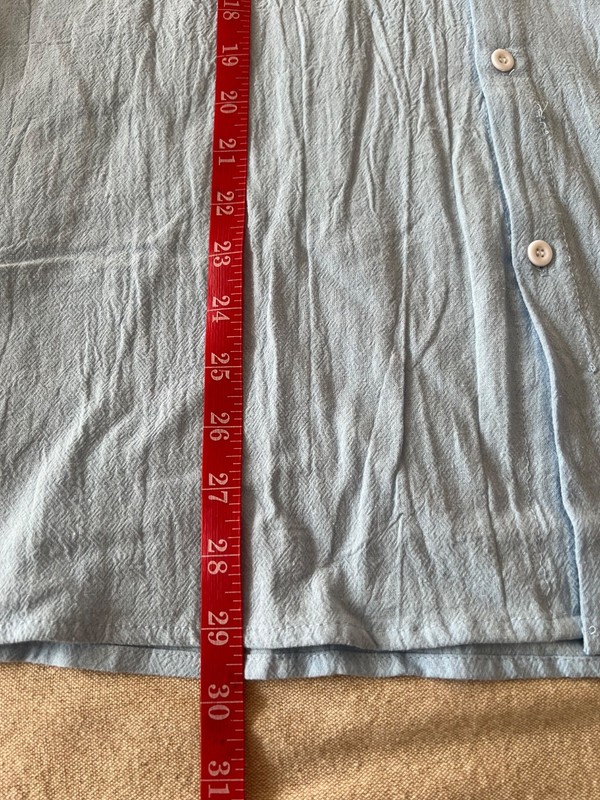 2 Men’s Light Blue and Black Cotton Short Sleeve Button-Up Shirt Size XL Casual gallery