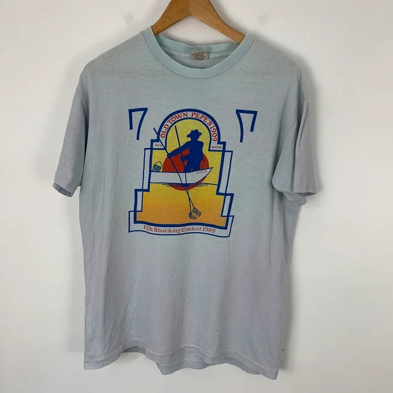 Vintage Signal Mega-Tee T-Shirt Large 80s Single Stitch USA Shucking Contest