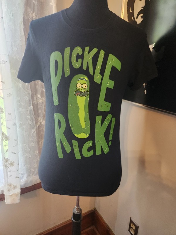 Ripple Junction Mens Rick & Morty Pickle Rick Graphic T-Shirt Tee Black M