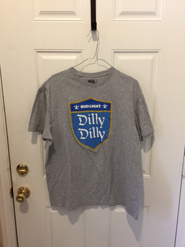BUDLIGHT XL DILLY DILLY 90/COTTON 10/POLY GRAY XLNT COND