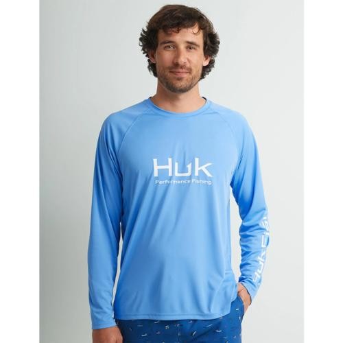 Huk H1200524-420 Vented Pursuit Long Sleeve Shirt Marolina Blue S