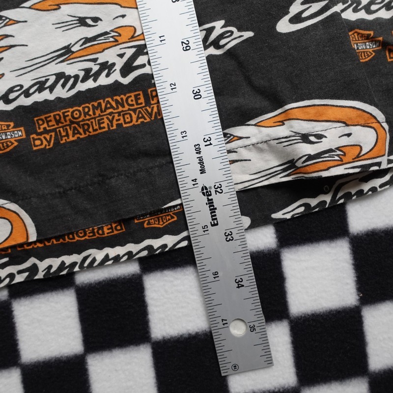 Vintage Harley Davison biker Hawaiian style all over print button up Shirt XXL gallery