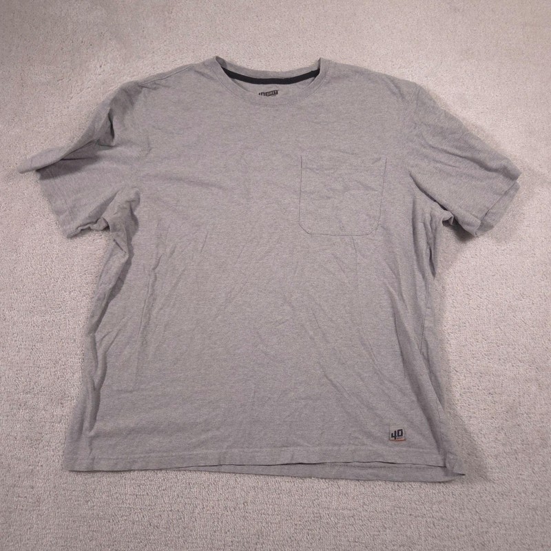 40 Grit Shirt Mens XL Gray Pocket Tee Tagless Crewneck Standard Fit Workwear