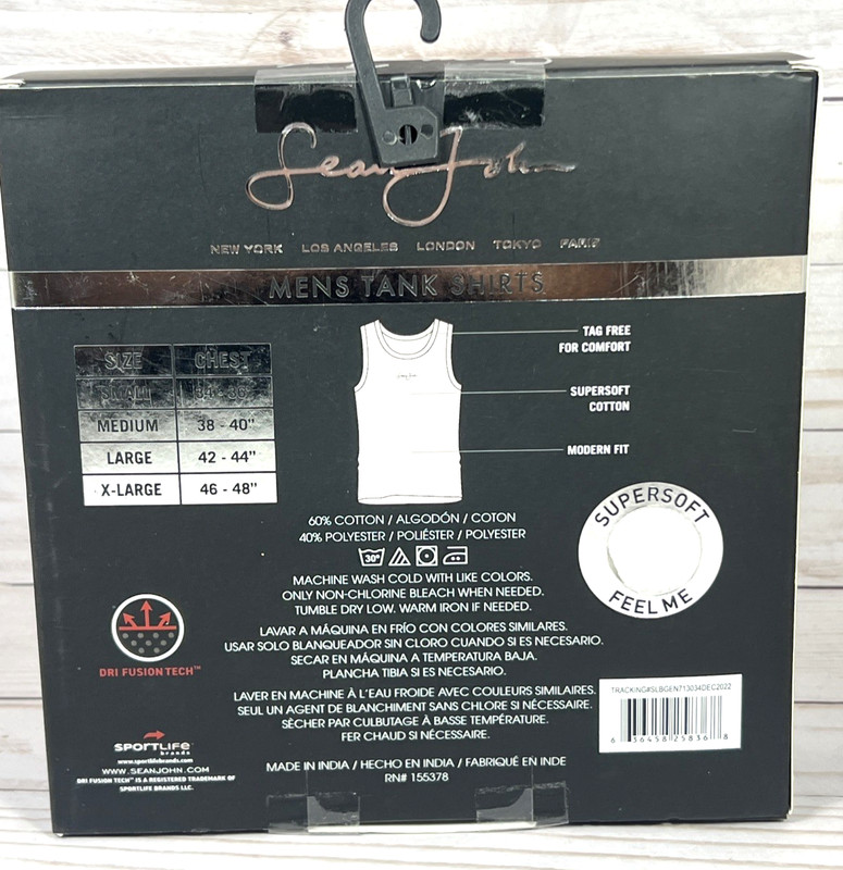 Sean John 3Pk Men's Small 34-36 Ribbed White Tank Undershirts Shirts gallery