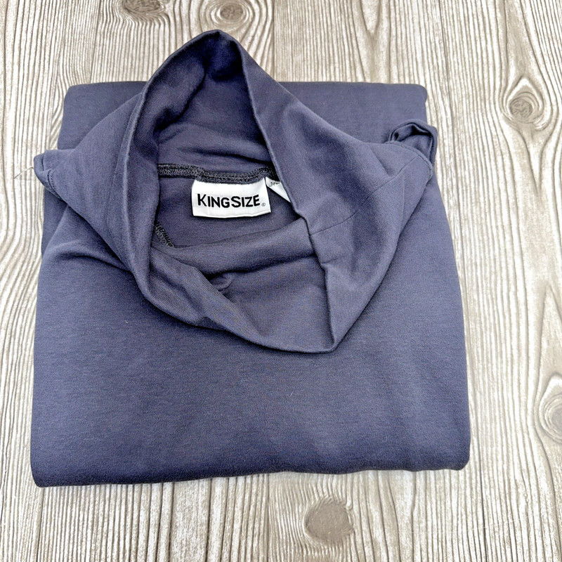 KING SIZE Turtleneck Shirt Mens Size 8XL Big & Tall Long Sleeve Cozy – BLUE 8XL