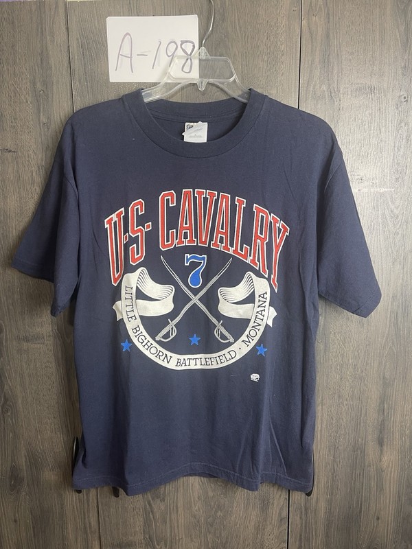 U.S. Calvary Size L Shirt Army Veteran Active Duty Rare vintage front and back