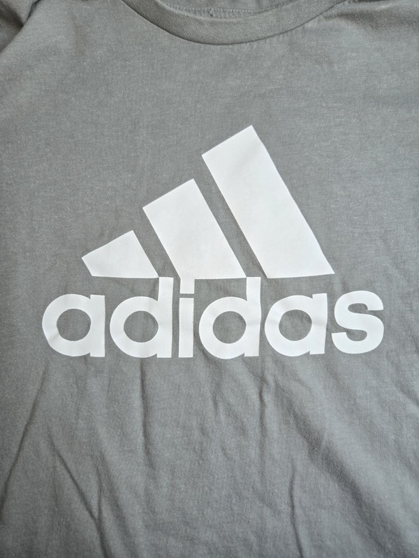 Adidas Gray Logo T-Shirt – White Graphic gallery